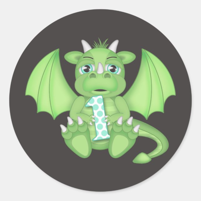 Dragon Pegatinas de la Primera Ronda de Cumpleaños (Anverso)