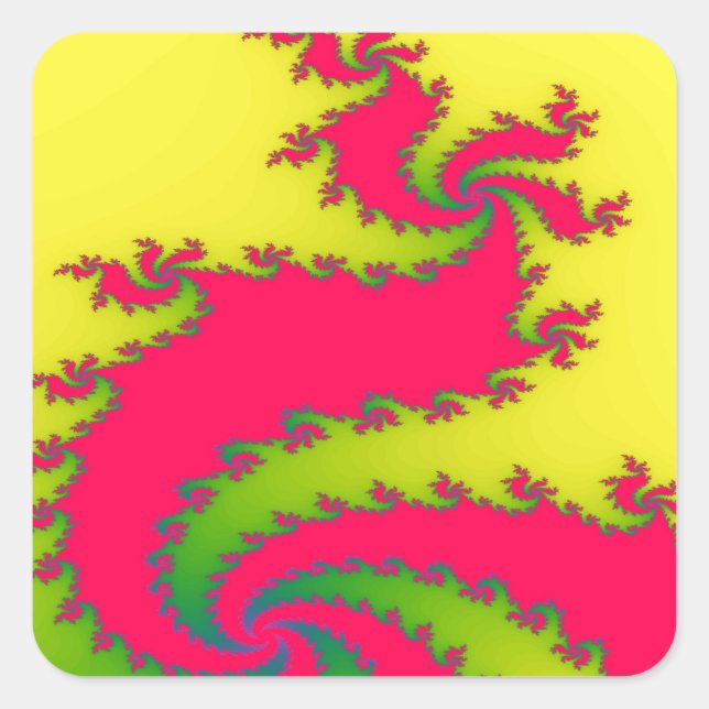 Dragón Pegatinas fractales de Año Nuevo chino (Anverso)
