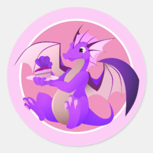 Dragón personalizado con Pegatinas rosados pastele