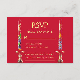 Dragon-Phoenix Red Candles Boda China RSVP