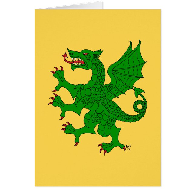 Dragon Rampant Vert Greet Card (Frente)