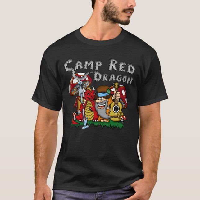 Dragón Rojo Campamento 2025 B.A.T. Camiseta Negra  (Anverso)