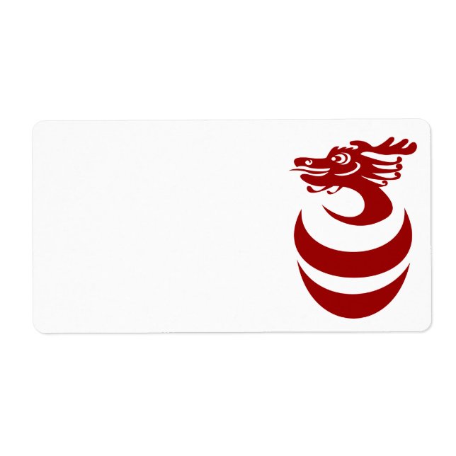 Dragón rojo en etiqueta de huevo (Frente)