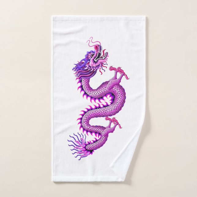Dragón rosado para la toalla del canotaje del (Toalla de mano)