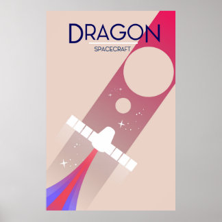 Dragon Spacecraft estilo vintage Arte espacial