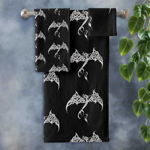 Dragón Tribal Celta Entrelazado Negro Blanco Fanta