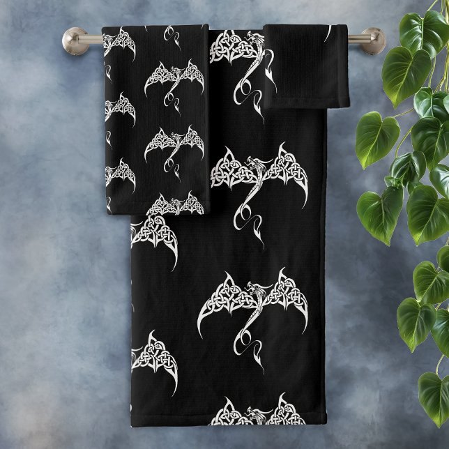 Dragón Tribal Celta Entrelazado Negro Blanco Fanta (Subido por el creador)