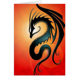 Dragón tribal negro, rojo