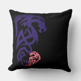 Dragón único Cojín decorativo negro simple