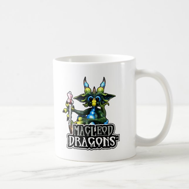 Dragón verde 11oz del tesoro del MD. Taza (Derecha)