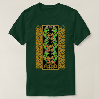 Dragón verde dorado camiseta RNR