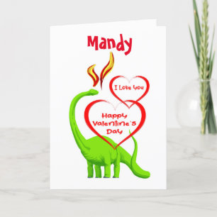 Dragón verde feliz tarjeta de San Valentín