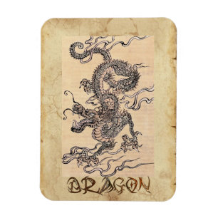 Dragón vintage Imán de Historia del Arte Japonés