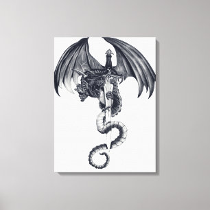 Dragón y impresión estirada espada de la lona