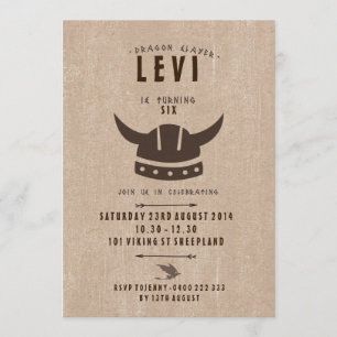 Dragón y invitación del cumpleaños de Viking