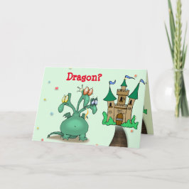 Dragón y tarjeta de castillo "Get Well"