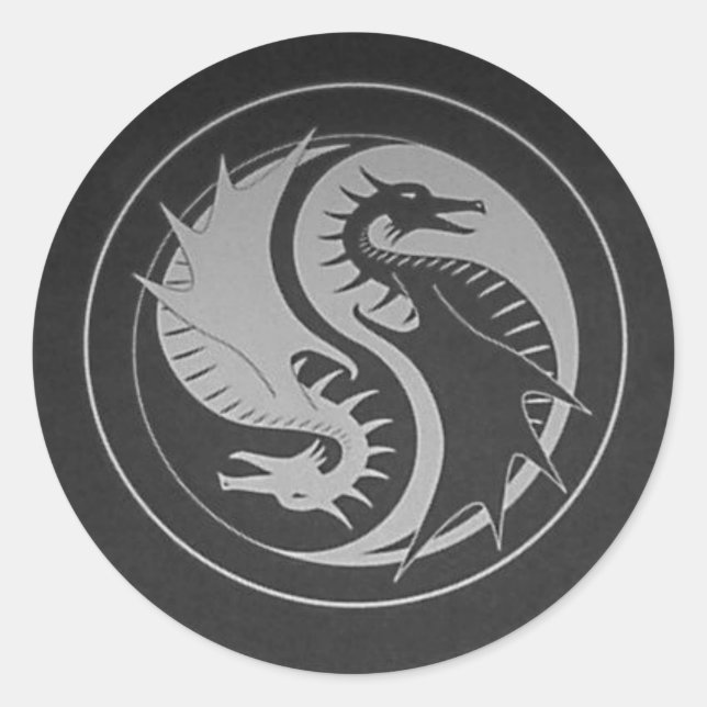 Dragon Yin/Yang Pegatina (Anverso)