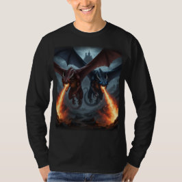 Dragones acercándose a la camiseta de Long Sleeve