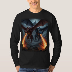 Dragones acercándose a la camiseta de Long Sleeve 