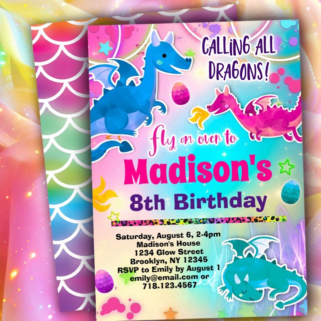 Dragones banales Invitación a fiesta de cumpleaños (Subido por el creador)