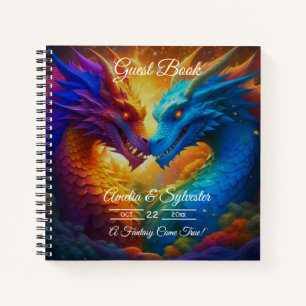 Dragones coloridos en el libro de Bodas de amor