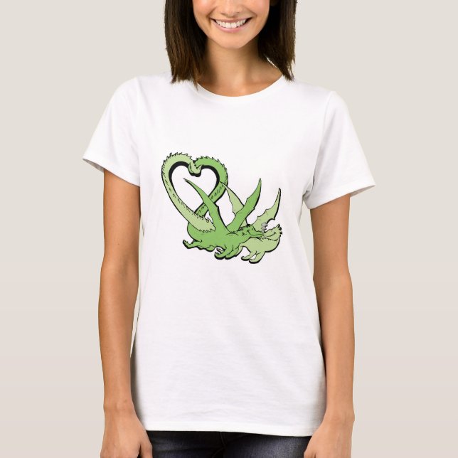 Dragones de camisetas mujeres cola de Corazón (Anverso)