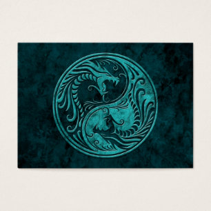 Dragones de Yin Yang de la piedra azul