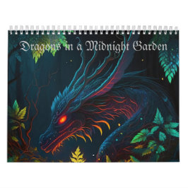 Dragones en un calendario de jardín nocturno