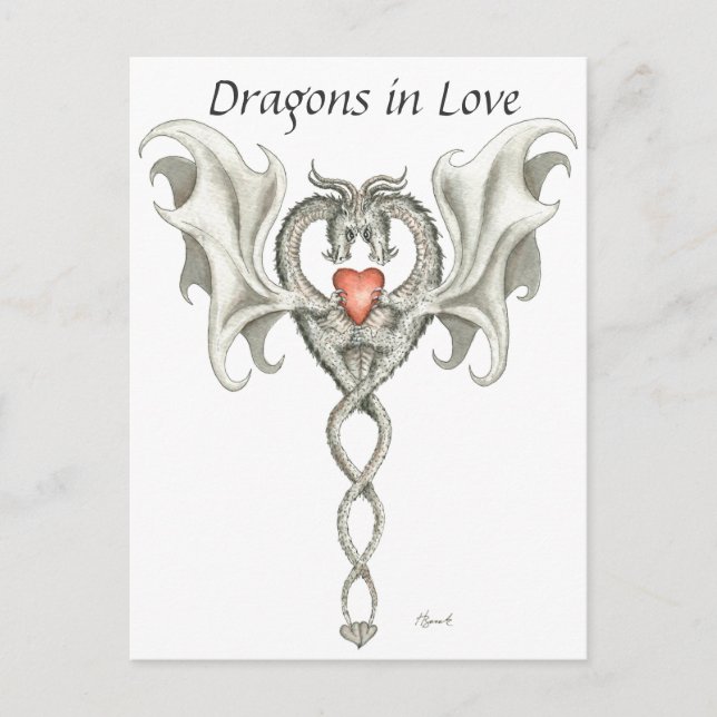 Dragones enamorados - postal (Anverso)