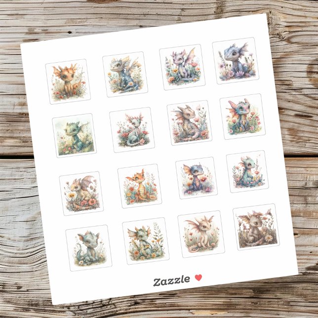 Dragones infantiles con Pegatinas florales (Subido por el creador)