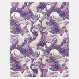 Dragones morados y blancos y Rosas en una manta