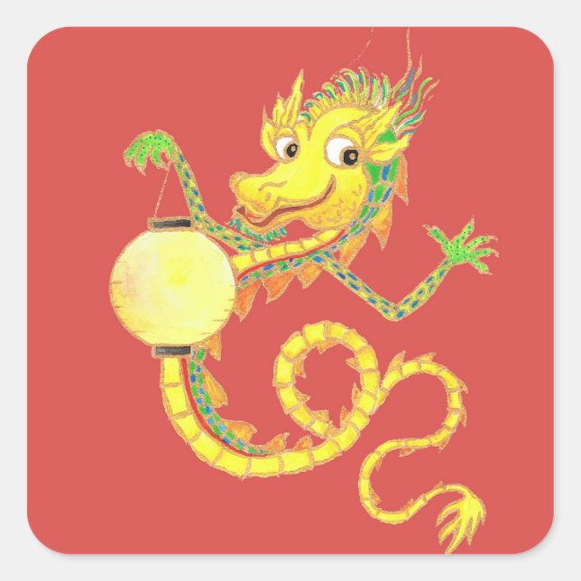 Dragones Pegatinas de China (Anverso)
