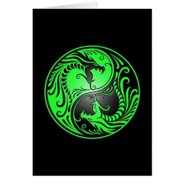 Dragones, verde y negro de Yin Yang (Frente)