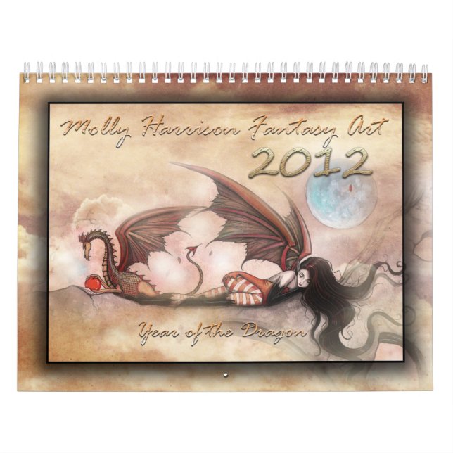 Dragones y hadas del calendario de paredes de 2012 (Tapa)