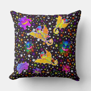 Dragones y monstruos con almohada de arte Micheal
