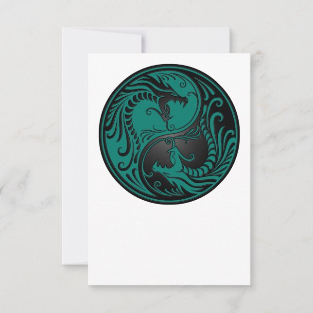 Dragones Yang verde azulados azules y negros (Anverso)