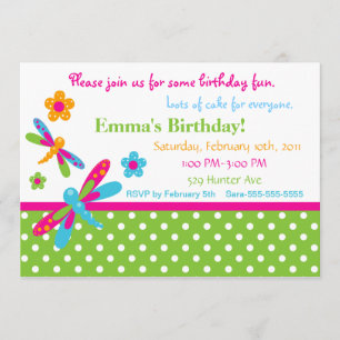 Dragonflies Invitación de cumpleaños 4