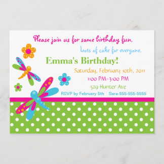 Dragonflies Invitación de cumpleaños 4