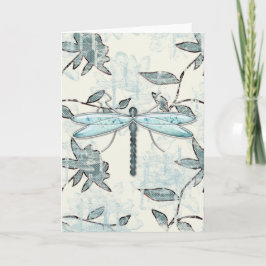 Dragonflies y el patrón floral | Tarjetas de felic