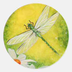 Dragonfly Daises Pegatina