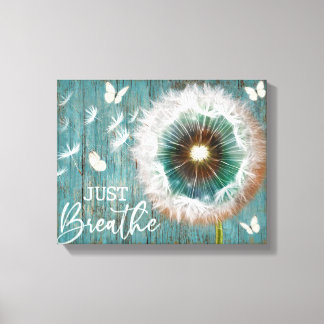Dragonfly Dandelion Respira el lienzo enmarcado
