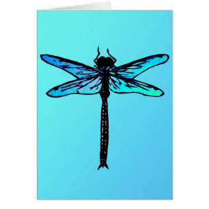 Dragonfly japonés vintage, azul turquesa