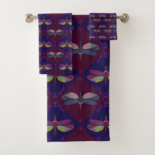 Dragonfly on Dark Red & Purple (In situ)