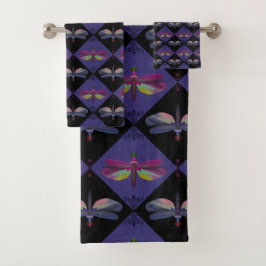 Dragonfly on Purple & Black con guiones