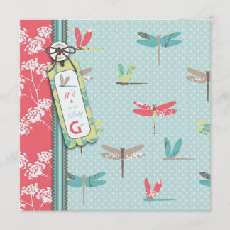 Dragonfly Sueña Chica Invitación cuadrada