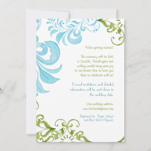 Dragonfly Swirls Scroll Moda Invitación floral mod