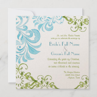 Dragonfly Swirls Scroll Moda Invitación floral mod