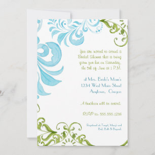 Dragonfly Swirls Scroll Moda Invitación floral mod