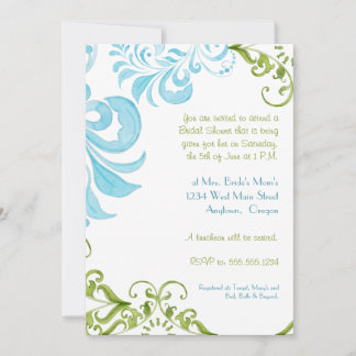 Dragonfly Swirls Scroll Moda Invitación floral mod