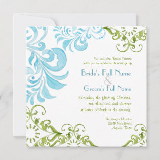 Dragonfly Swirls Scroll Moda Invitación floral mod